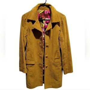 MISSONI FOR TARGET Mustartd Button Front Corduroy Coat Size XS